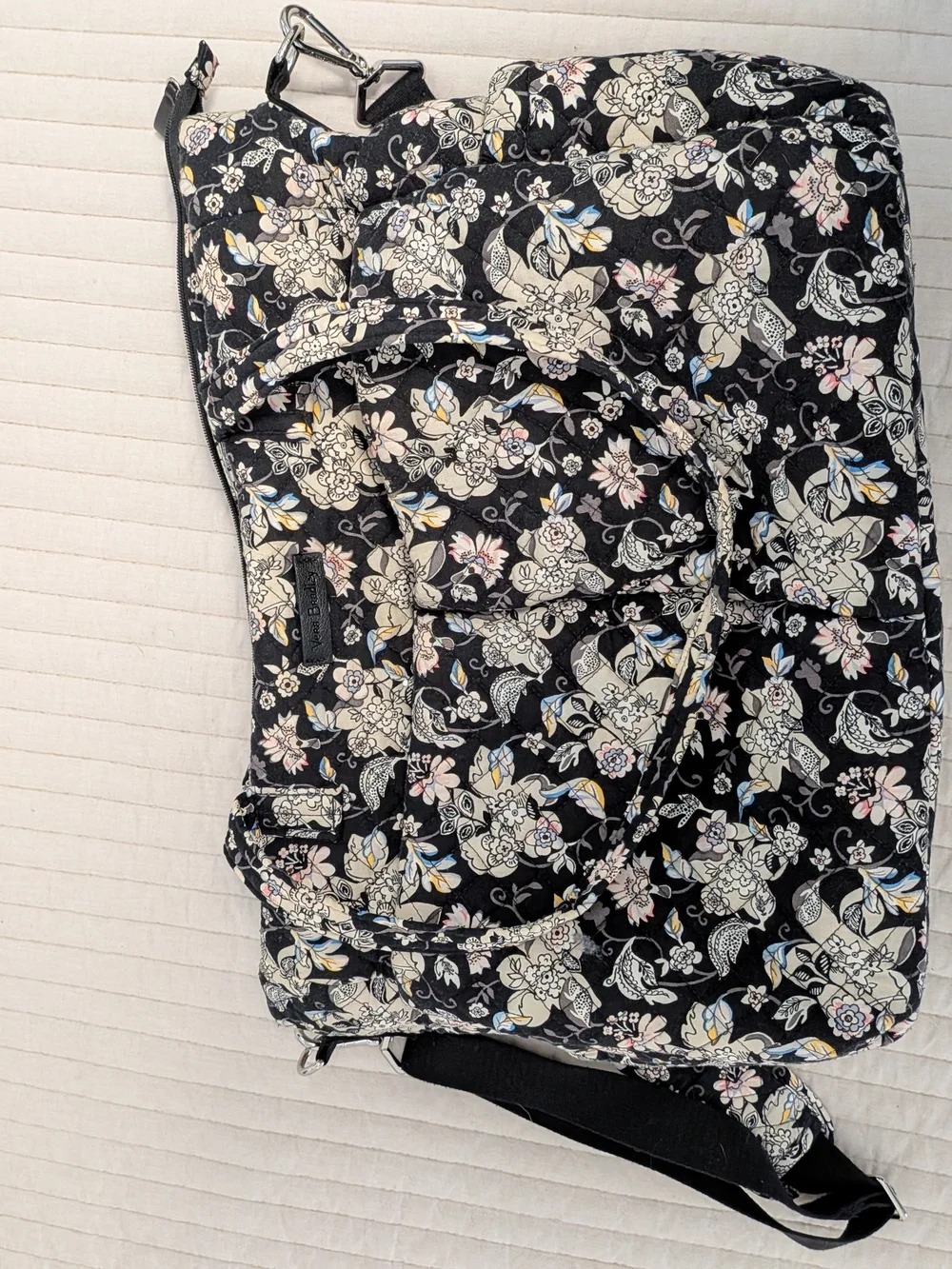 Vera Bradley Black Floral Quilted Baby Bag